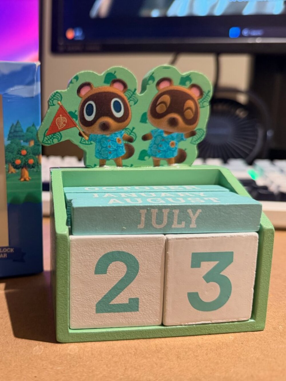 Animal Crossing New Horizons Wooden Block Calendar Timmy Tommy Nintendo
